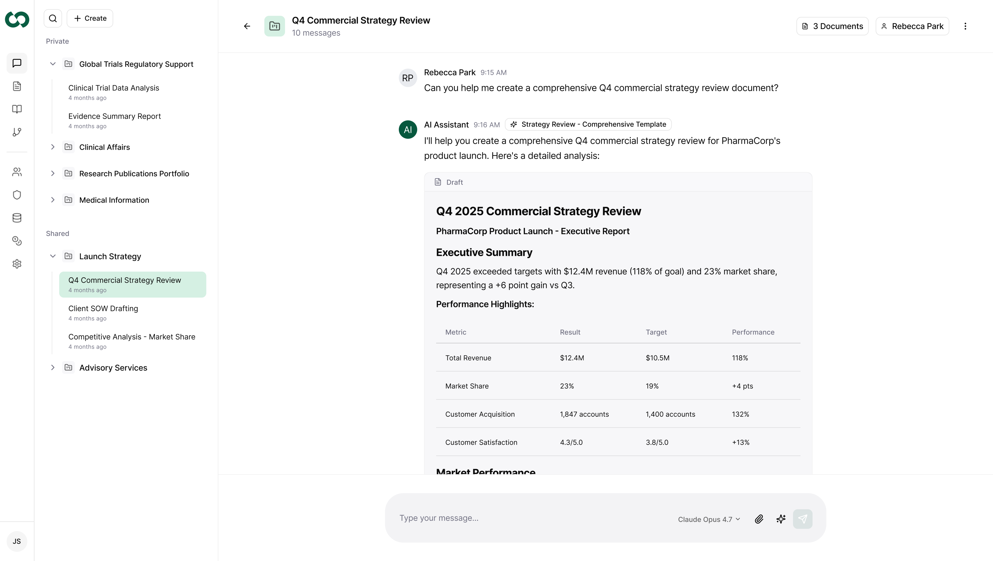 Cohesta AI workspace — choose any LLM provider